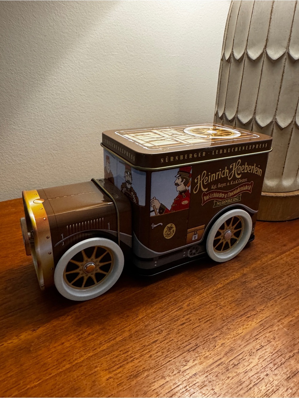 Vintage Heinrich Haeberlein Lebkuchen Express Music Box Tin Truck German